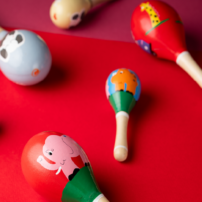 Hand-Painted Wooden Rattle
