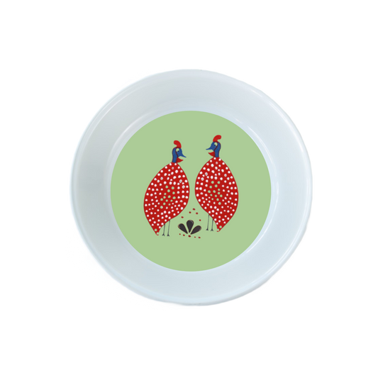 Guinea Fowl Chic Handpainted 14cm Tapas Dish