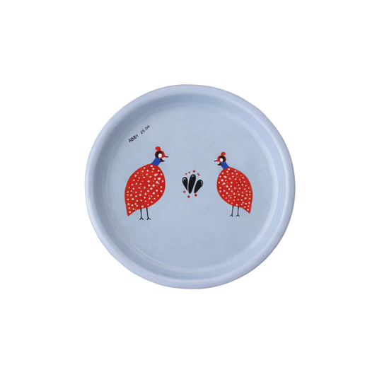 Guinea Fowl Chic Handpainted 10cm Ramekin Dish