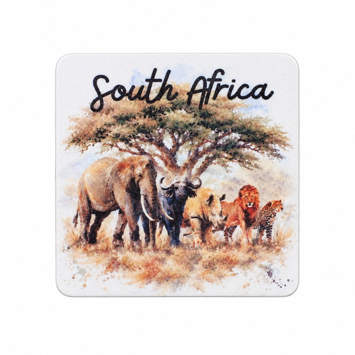Big 5 coaster with South African wildlife design