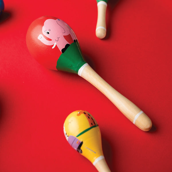Hand-Painted Wooden Rattle