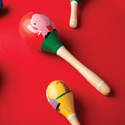 Hand-Painted Wooden Rattle