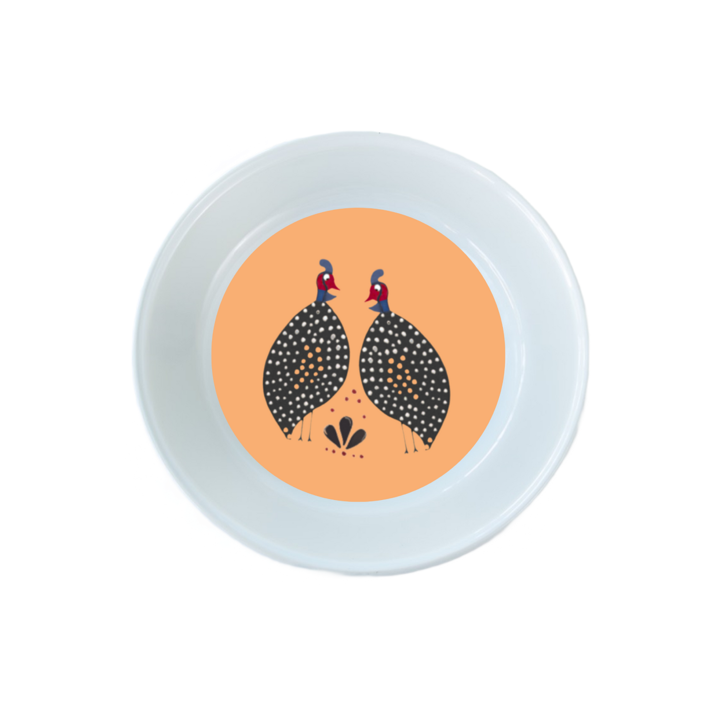 Guinea Fowl Chic  Handpainted 14cm Tapas Dish