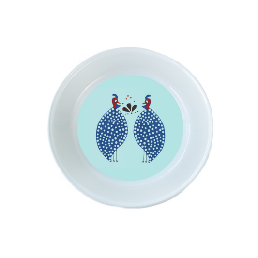 Guinea Fowl Chic  Handpainted 14cm Tapas Dish