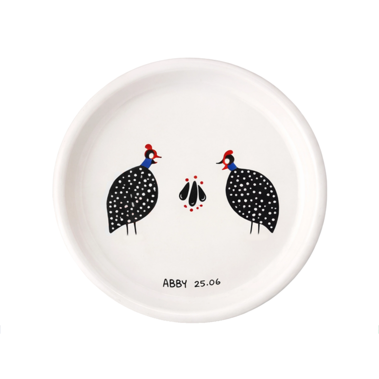 Guinea Fowl Chic  Handpainted 14cm Tapas Dish
