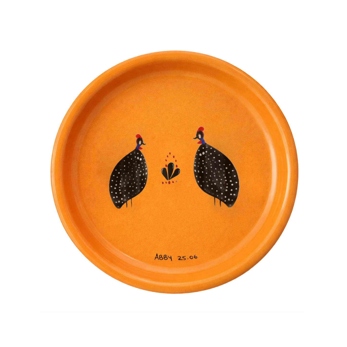Guinea Fowl Chic  Handpainted 14cm Tapas Dish