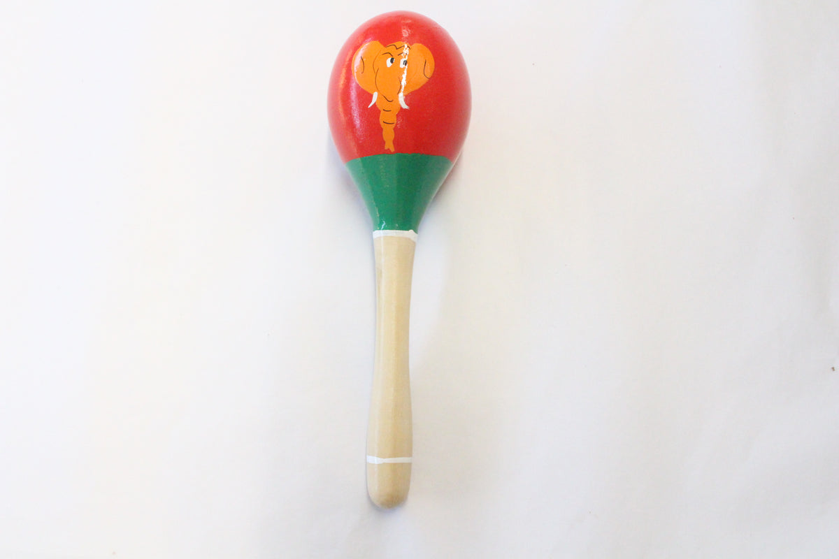 Hand-Painted Wooden Rattle