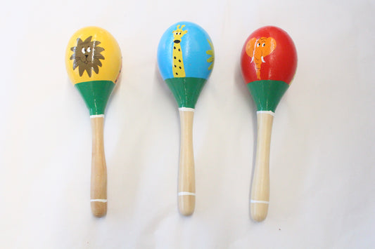 Hand-Painted Wooden Rattle