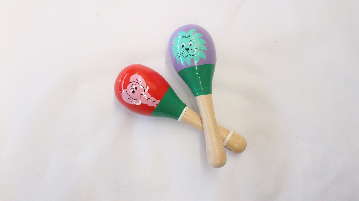 Hand-Painted Wooden Rattle