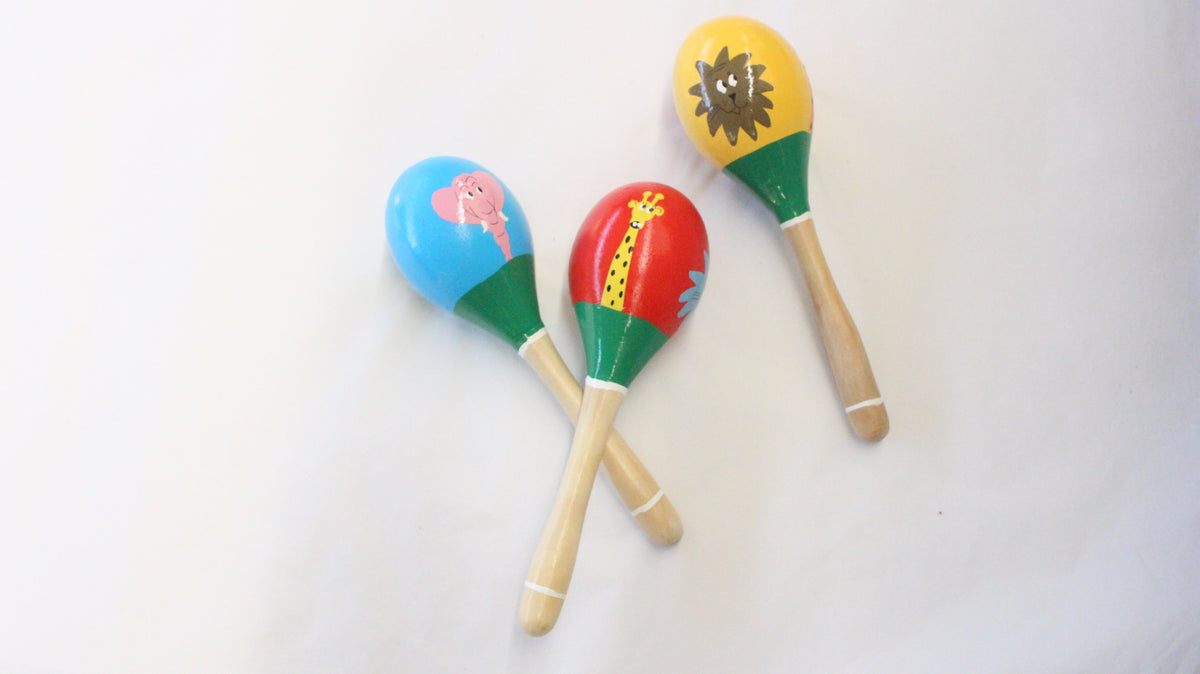 Hand-Painted Wooden Rattle