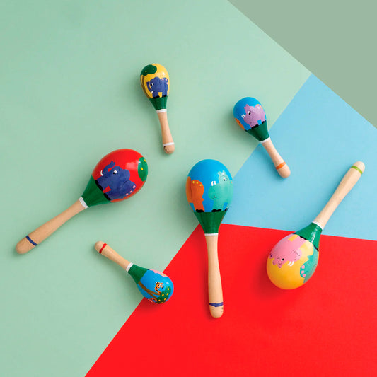 Hand-Painted Wooden Rattle