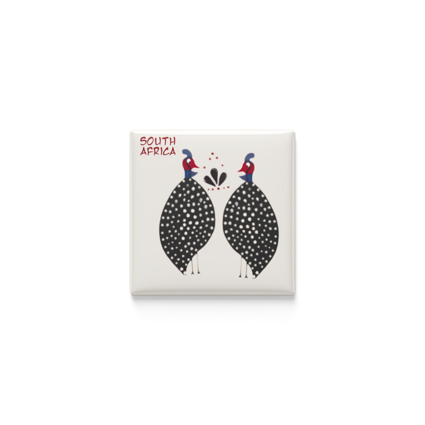 Guinea Fowl Chic Magnet Badge 6cm dia