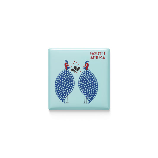 Guinea Fowl Chic Magnet Badge 6cm dia