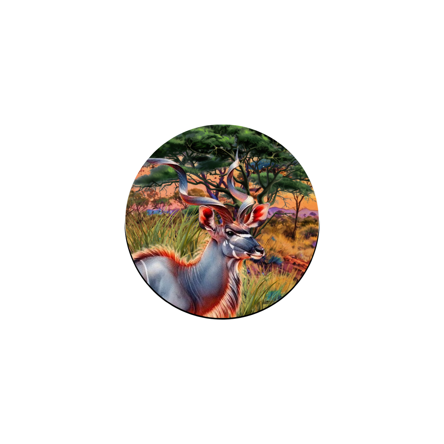 African Sunset  Magnet Badge